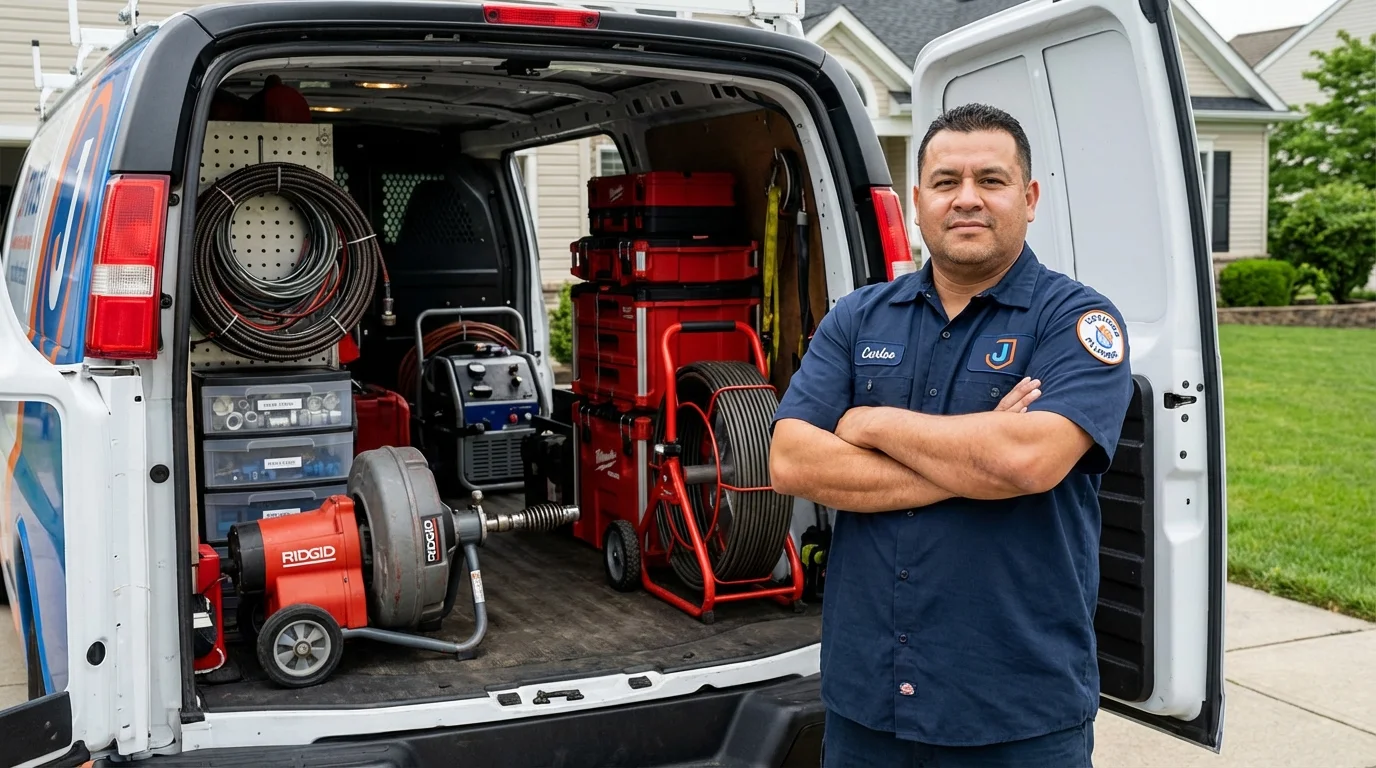 Professional drain cleaning equipment and Johns Plumbing LLC plumber in La Puente